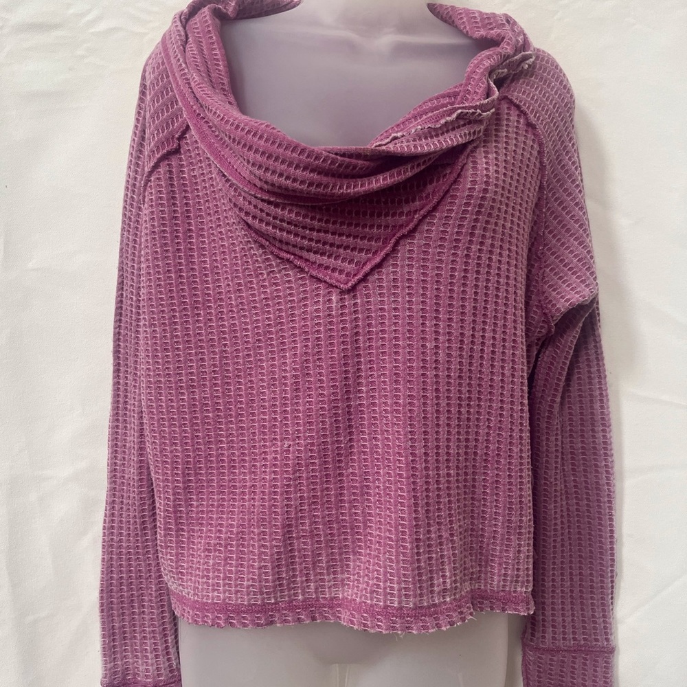 Free People cowl neck hooded top